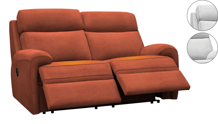 G Plan Hardy 2 Seater Electric Double Recliner Headrest Lumbar Support Plush Umber